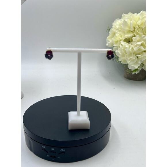 J. Crew Red purple Rhinestone stud Gold Tone Earrings - Picture 14 of 15